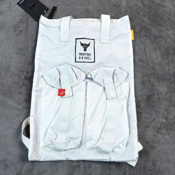 Under Armour UA Project Rock Gym Sack Training Bag‎ White Clay 19 L 1369226 New - Picture 1 of 8